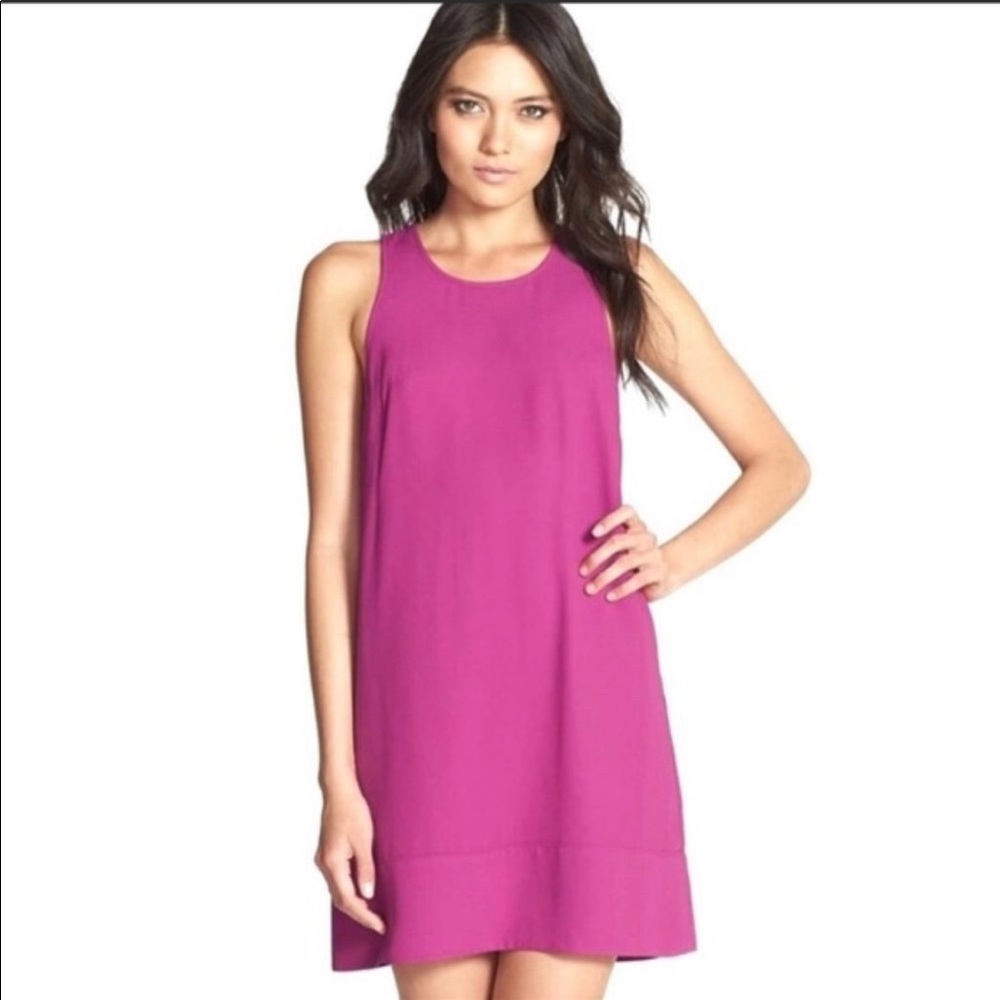 Leith racer back hot pink shift dress